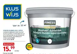 Kluswijs finess muurverf dubbeldek latex aanbieding