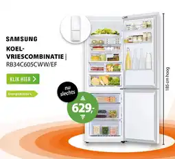 Expert samsung koel-vriescombinatie rb34c605cww/ef aanbieding