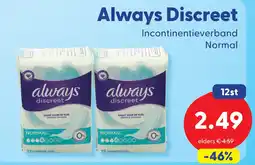 Die Grenze Always discreet Incontinentieverband Normal aanbieding