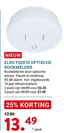 Kluswijs Elro fs2010 optische rookmelder aanbieding