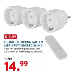 Kluswijs Q-LINK 3 STOPCONTACTEN MET AFSTANDSBEDEIENING aanbieding