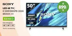 Expert Sony led 4k tv | k-50xr39m2pb (2026) bravia 3 ii aanbieding