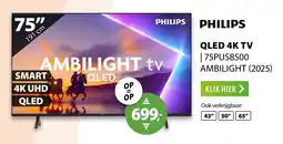 Expert Philips QLED 4K TV | 75PUS8500 AMBILIGHT (2025) aanbieding