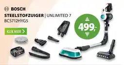 Expert BOSCH STEELSTOFZUIGER | UNLIMITED 7 BCS712HYG5 aanbieding