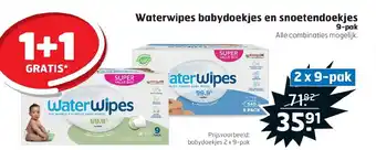 Trekpleister Waterwipes babydoekjes en snoetendoekjes -9-pack aanbieding