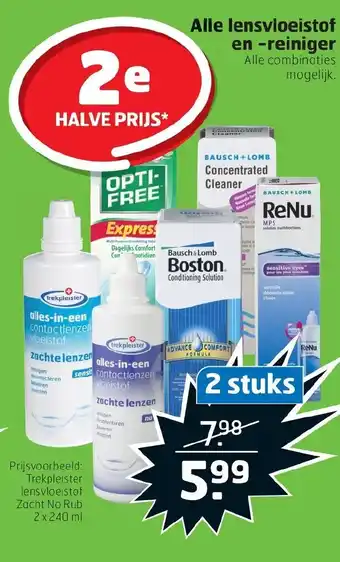 Trekpleister Alle lensvloeistof en -reiniger aanbieding