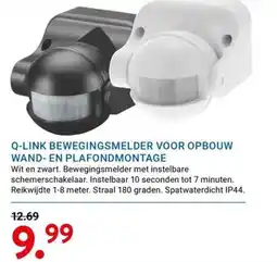 Kluswijs Q-LINK BEWEGINGSMELDER VOOR OPBOUW WAND- EN PLAFONDMONTAGE aanbieding