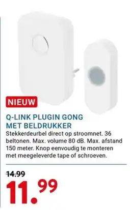Kluswijs Q-link plugin gong met beldrukker aanbieding