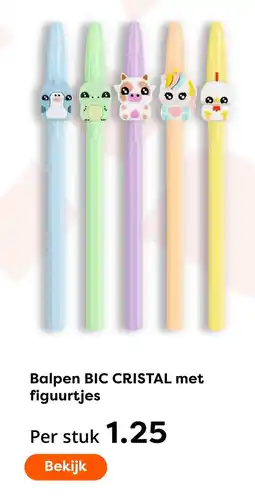 The Read Shop BIC CRISTAL balpen met figuurtjes aanbieding