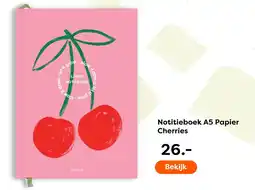 The Read Shop Papier notitieboek a5 papier cherries aanbieding