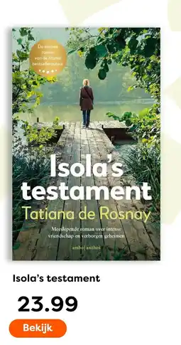 The Read Shop Isola's testament aanbieding