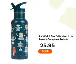 The Read Shop RVS Drinkfles 500ml A Little Lovely Company Robots aanbieding