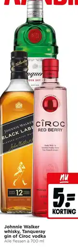 Jumbo Johnnie walker whisky, tanqueray gin of ciroc vodka aanbieding