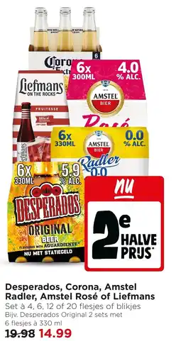 Jumbo Desperados, corona, amstel radler, amstel rosé of liefmans aanbieding