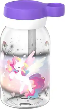 Intratuin Mepal drinkfles met rietje Campus Unicorn Glow 450 ml aanbieding