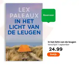 The Read Shop Lex Paleaux In het licht van de leugen aanbieding