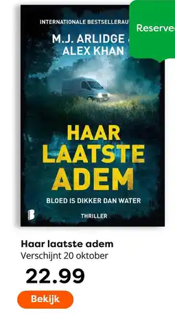 The Read Shop M.J. Arlidge Alex Khan Haar laatste adem aanbieding