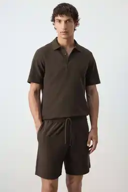 Wehkamp Mango Man regular fit polo - bruin aanbieding