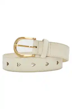 Wehkamp Fabienne Chapot suède riem Cut it Out Heart ecru aanbieding