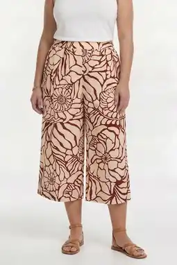 Wehkamp YOEK wide leg regularwaist bermuda short donkerrood aanbieding
