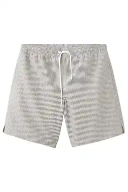 Wehkamp Mango Man gestreepte zwemshort - beige/wit aanbieding