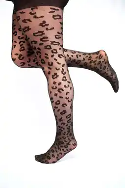 Wehkamp Pamela Mann Plus Size panty met panterprint 30 denier zwart aanbieding