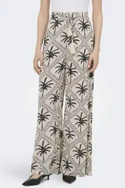 Wehkamp JDY wide leg highwaist casual broek zand aanbieding
