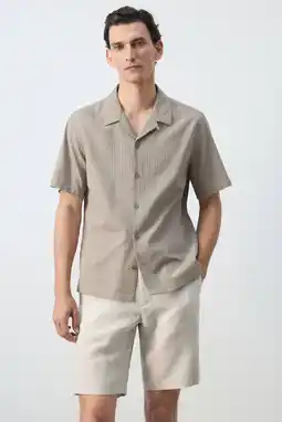 Wehkamp Mango Man regular fit overhemd - beige aanbieding