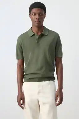 Wehkamp Mango Man regular fit polo - middengroen aanbieding