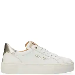 Wehkamp Fred de la Bretoniere leren sneakers wit/goud aanbieding