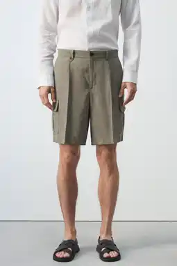 Wehkamp Mango Man regular fit cargo short - groen aanbieding