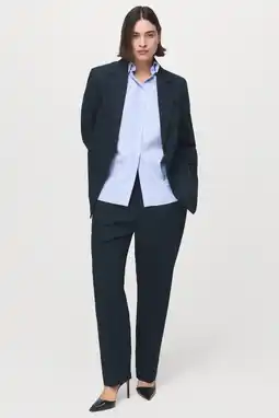 Wehkamp Mango slim regularwaist broek donkerblauw aanbieding