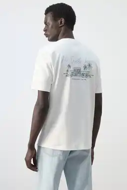 Wehkamp Mango Man regular fit T-shirt met backprint - wit aanbieding