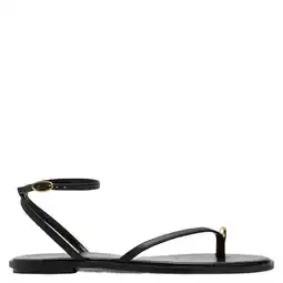 Wehkamp Mango leren sandalen zwart aanbieding