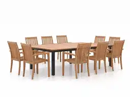 Kees Smit + 15% kassakorting | Sunyard Jakarta/Linosa 240x160cm dining tuinset 11-delig stapelbaar aanbieding