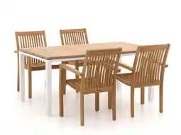 Kees Smit + 15% kassakorting | Sunyard Jakarta/Linosa 180cm dining tuinset 5-delig stapelbaar aanbieding
