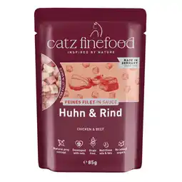 Zooplus Voordeelpakket: 32x 85g catz finefood Fijn Filet Kip & Rund Kattenvoer nat aanbieding