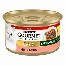 Zooplus 48x85g Zalm Sappige Fijne Reepjes Gourmet Kattenvoer aanbieding