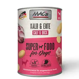 Zooplus MAC's Adult Superfood 6 x 400 g Hondenvoer - Kalf & Eend aanbieding