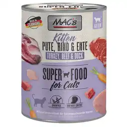 Zooplus 6x800g Kitten Kalkoen, Rund & Eend MAC's Kattenvoer aanbieding