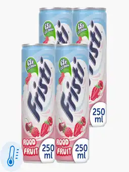 Flink Fristi Rood fruitsmaak 65% minder suiker blik 250ml 4x aanbieding