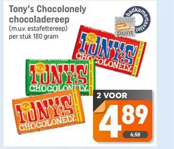 Dagwinkel tony's chocolonely chocoladereep 180g aanbieding