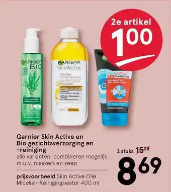 Etos Garnier Skin Active En Bio Gezichtsverzorging En -reiniging aanbieding