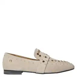 Wehkamp Babouche suède loafers met studs beige aanbieding