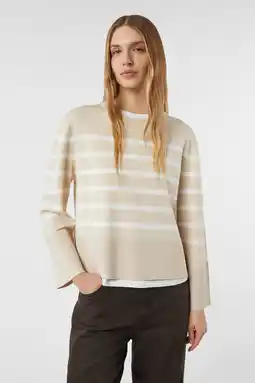 Wehkamp comma gestreepte pullover beige aanbieding
