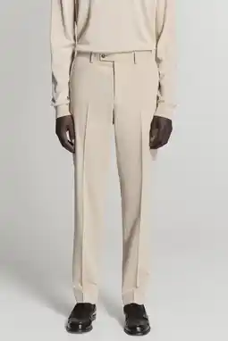 Wehkamp Mango Man slim fit pantalon - lichtbeige aanbieding
