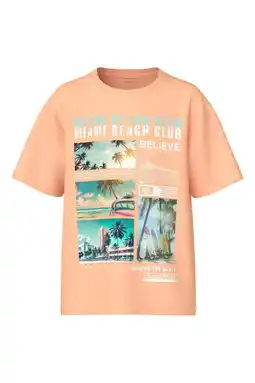 Wehkamp NAME IT KIDS T-shirt met printopdruk oranje aanbieding