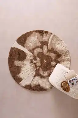Wehkamp NOUS Living vloerkleed rond oudroze/donkerbruin (Ø160 cm) aanbieding