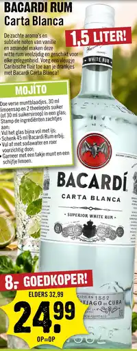 Dirck 3 Bacardi rum Carta Blanca aanbieding