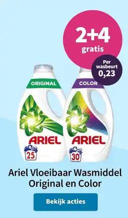 Plein.nl Ariel Vloeibaar Wasmiddel Original en Color aanbieding